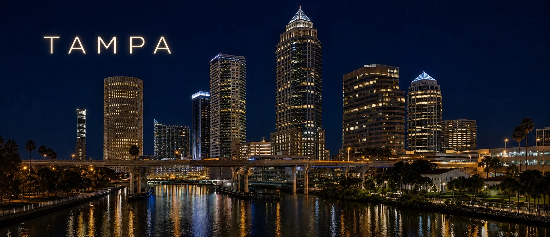 Tampa skyline at night