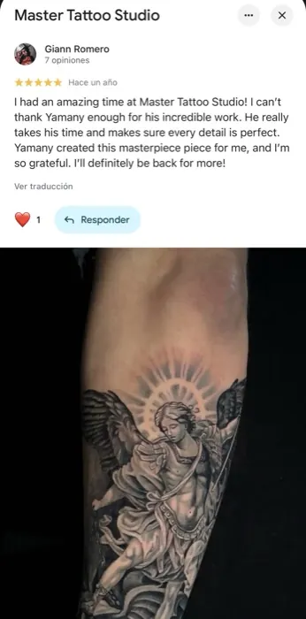 Google review for Master Tattoo Studio, Tampa